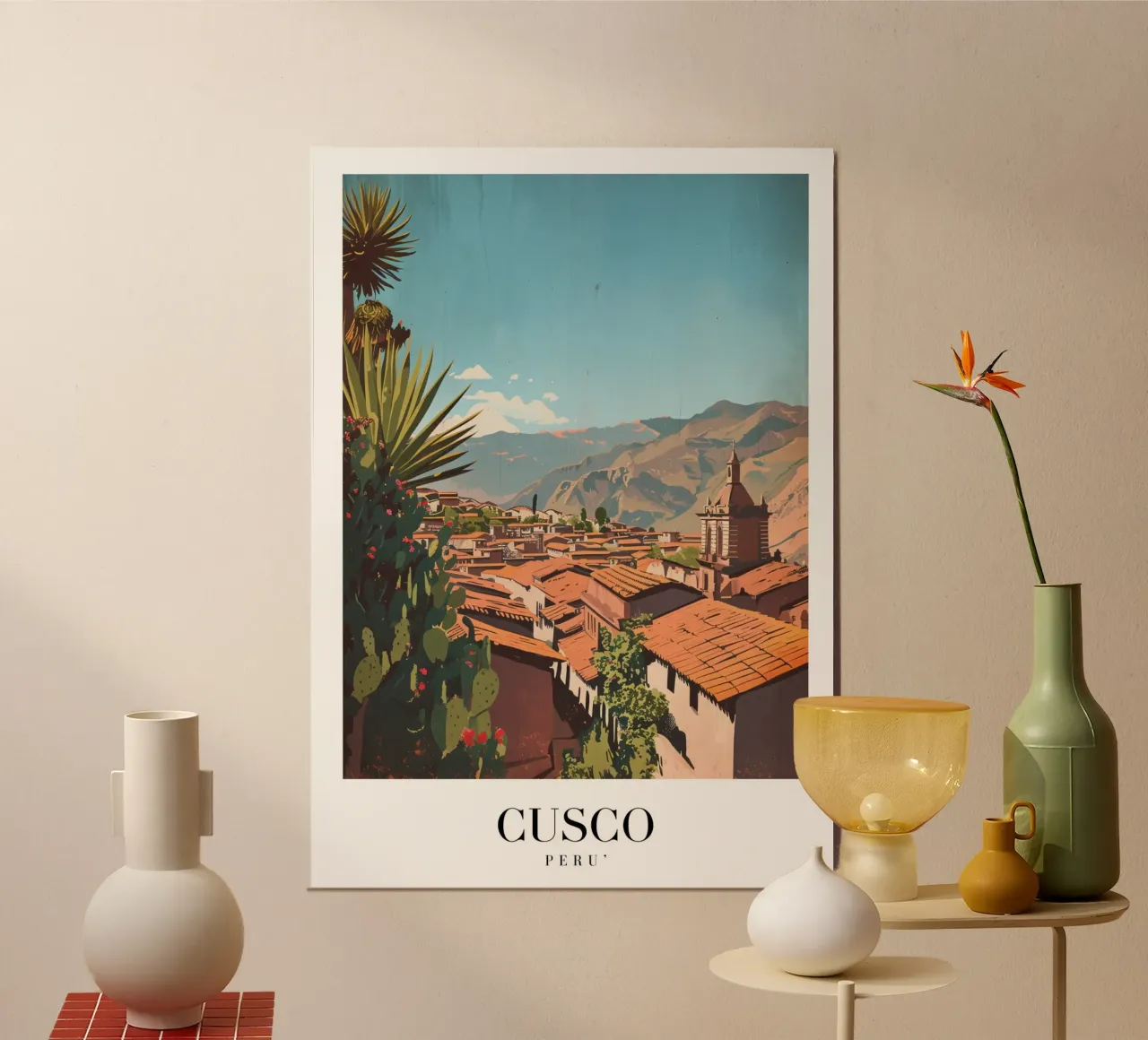 I tetti di Cusco in Perù - Arte di viaggio nella città andina poster da homdeco