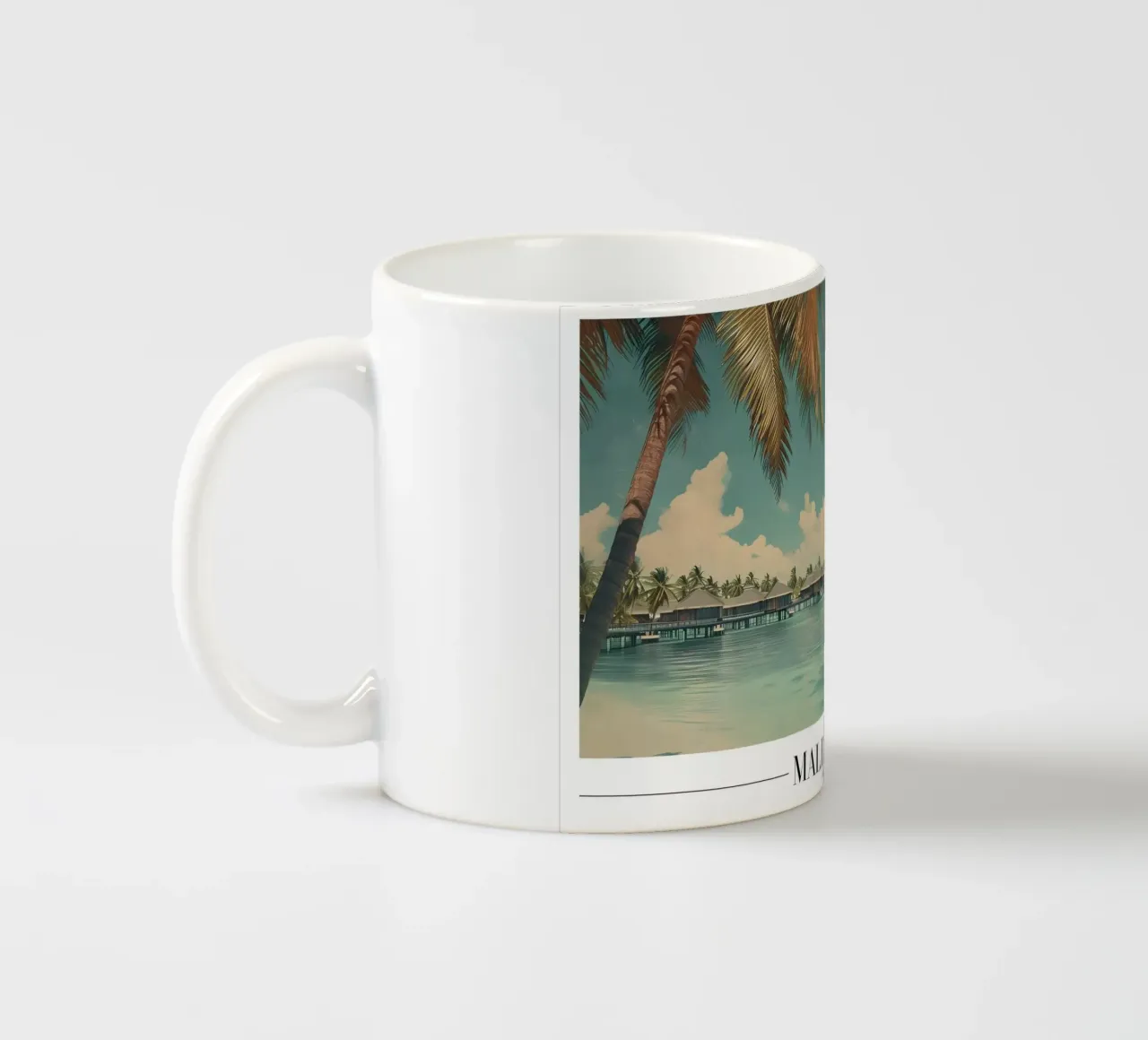 Malediven Überwasser-Bungalows - Tropisches Paradies Art Keramik Tasse von homdeco
