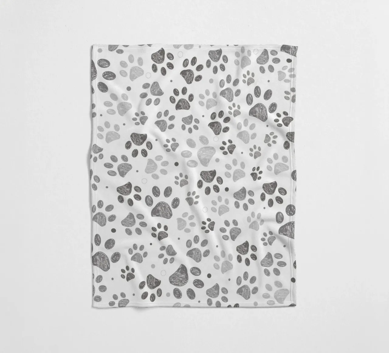 Impronte di zampe grigie con forme geometriche coperta in pile da gulsengunel