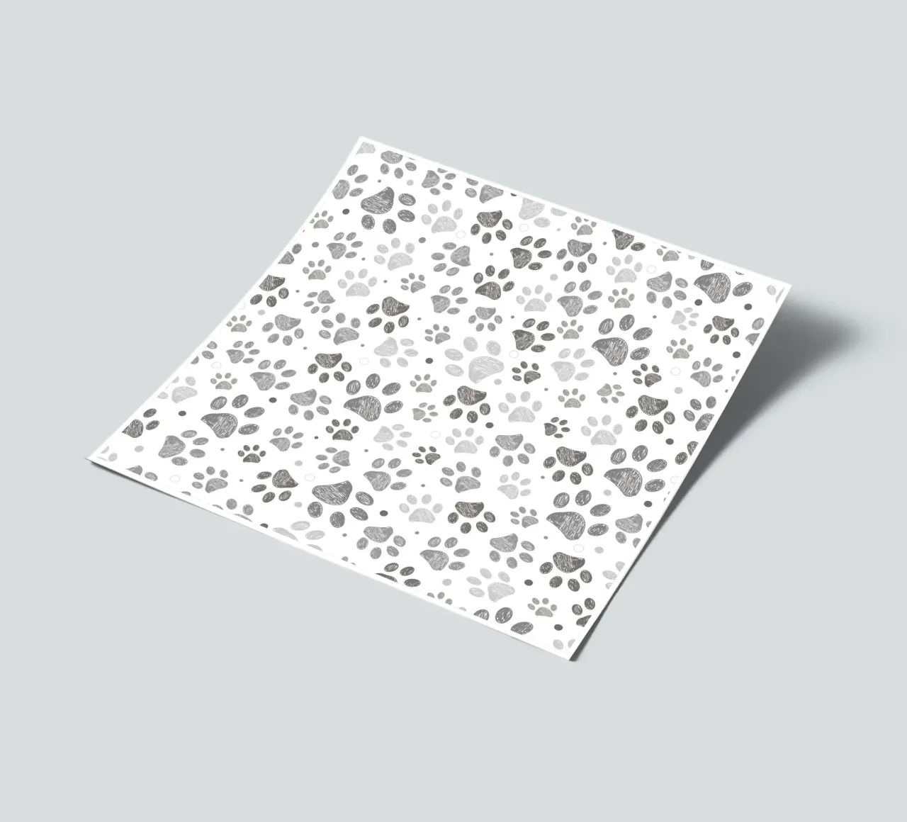 Impronte di zampe grigie con forme geometriche foglio adesivo da gulsengunel