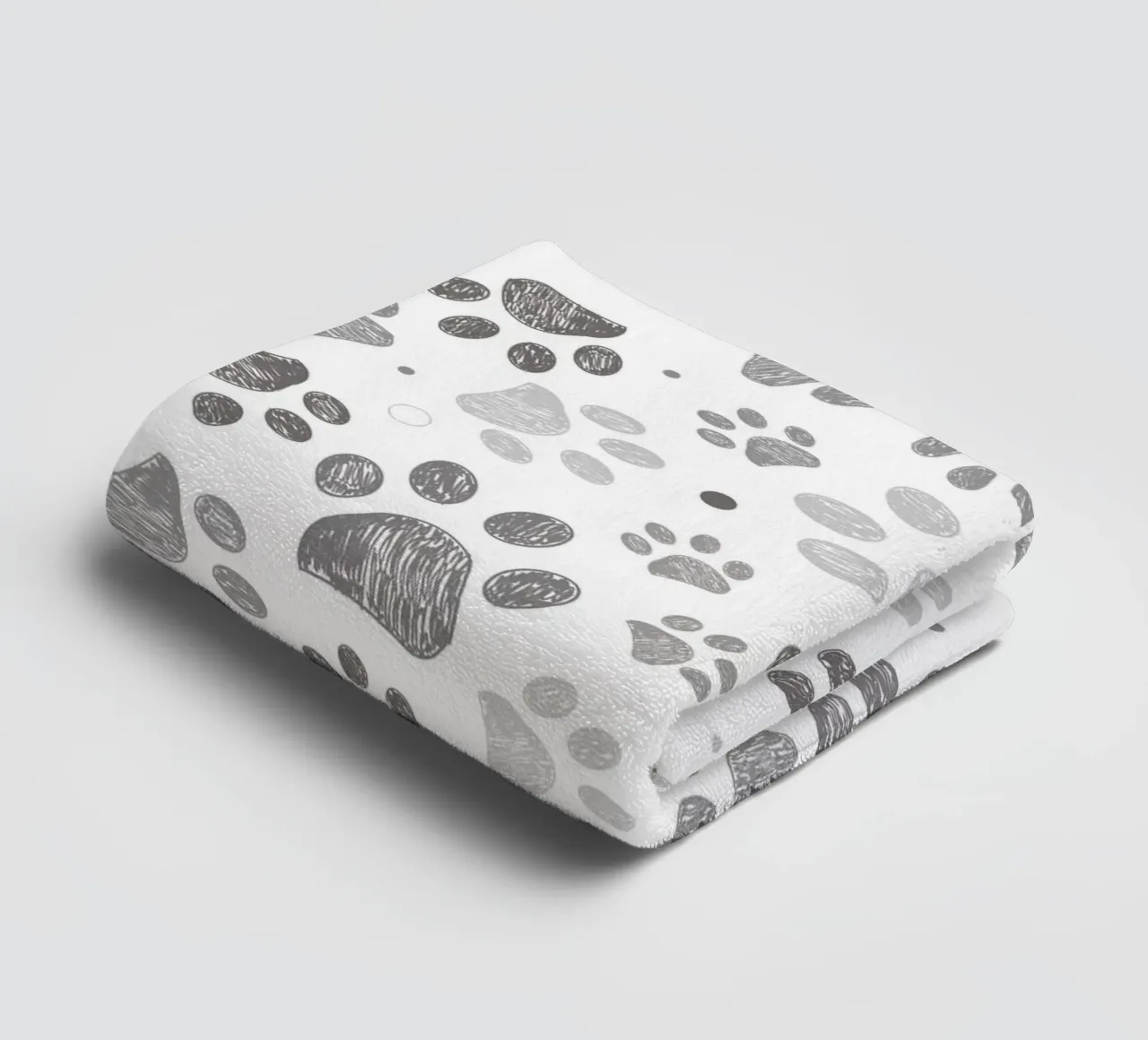 Impronte di zampe grigie con forme geometriche asciugamano da bagno da gulsengunel
