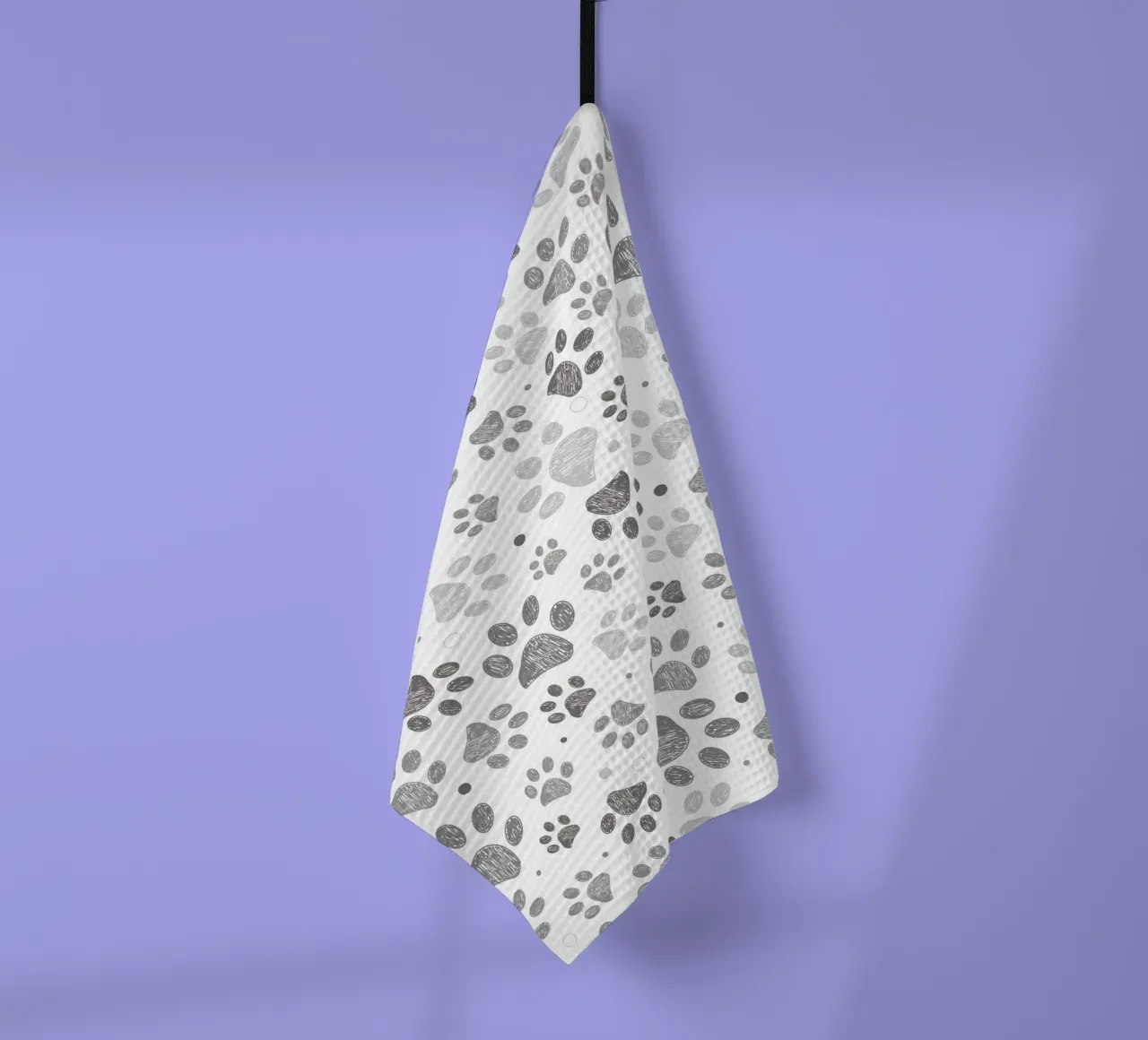 Impronte di zampe grigie con forme geometriche canovaccio da cucina da gulsengunel
