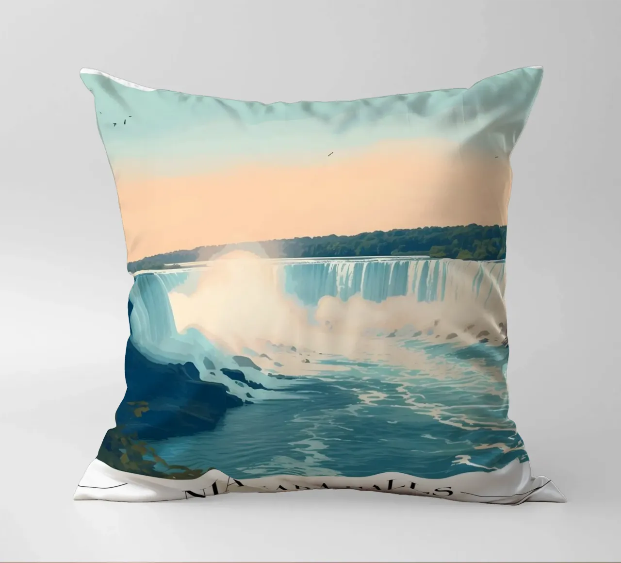 Niagara Falls Majestic View - USA Landmark Art decorative cushion by homdeco