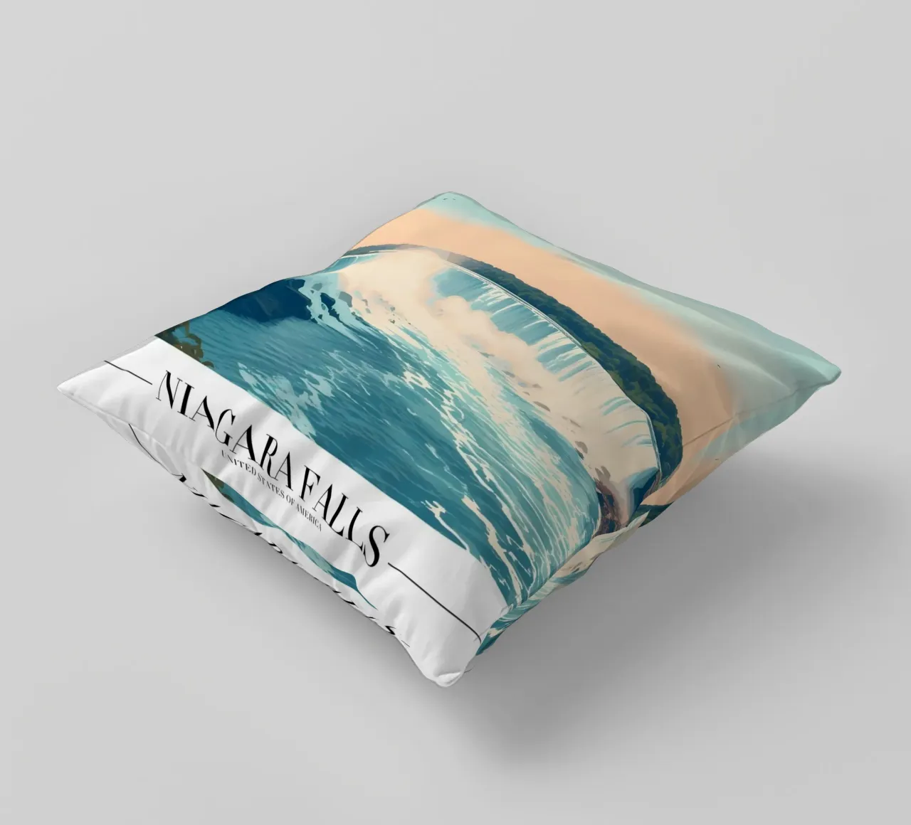 Niagara Falls Majestic View - USA Landmark Art decorative cushion by homdeco