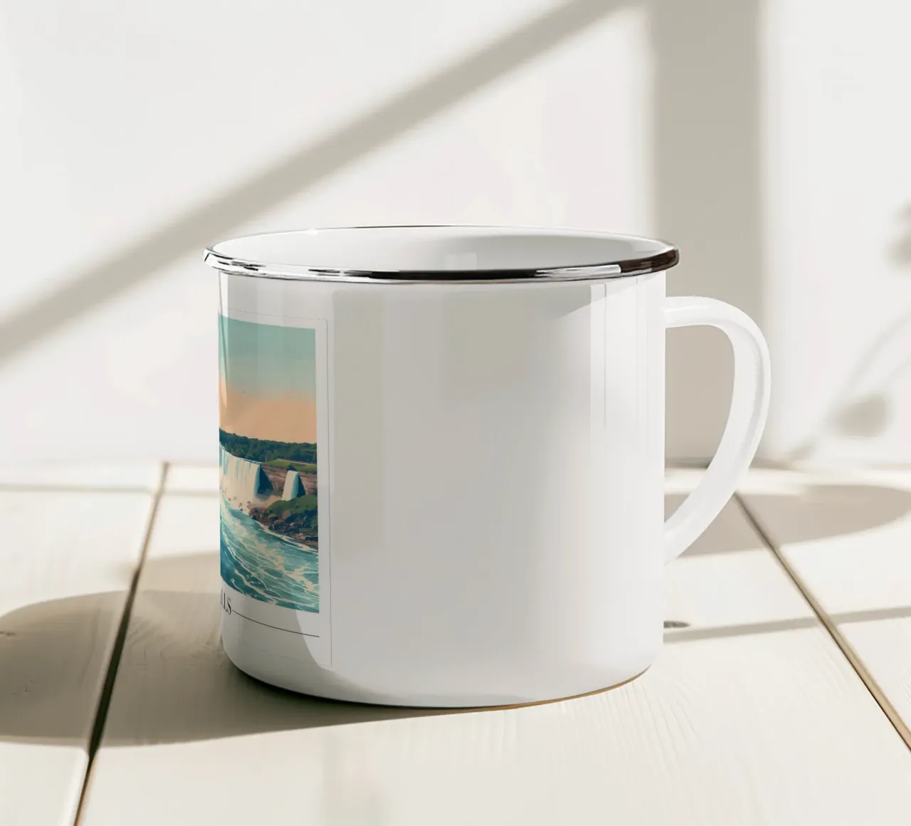 Cascate del Niagara vista maestosa - USA Landmark Art tazza in smalto da homdeco