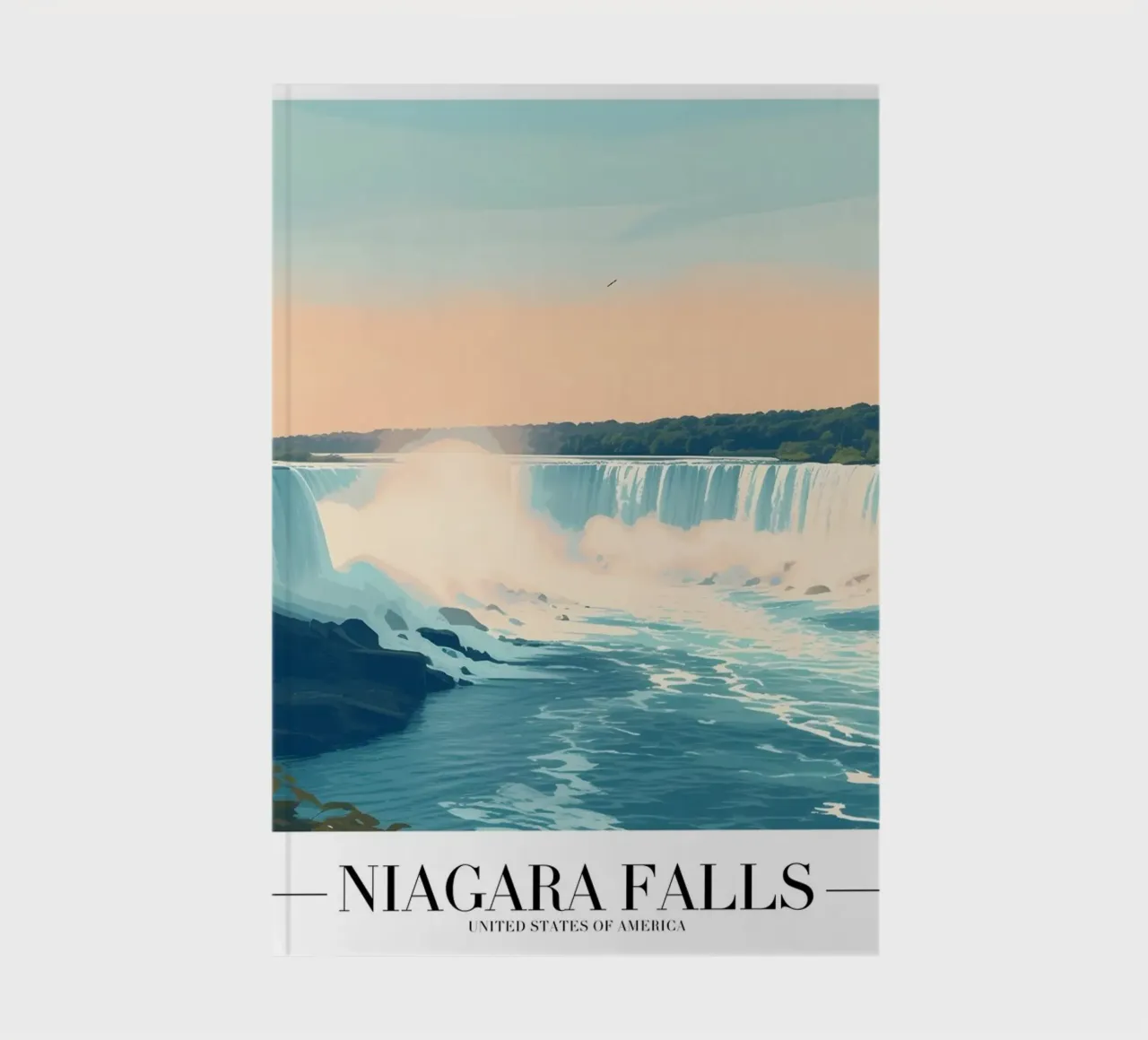 Vue majestueuse des chutes du Niagara - USA Landmark Art carnet de notes de homdeco