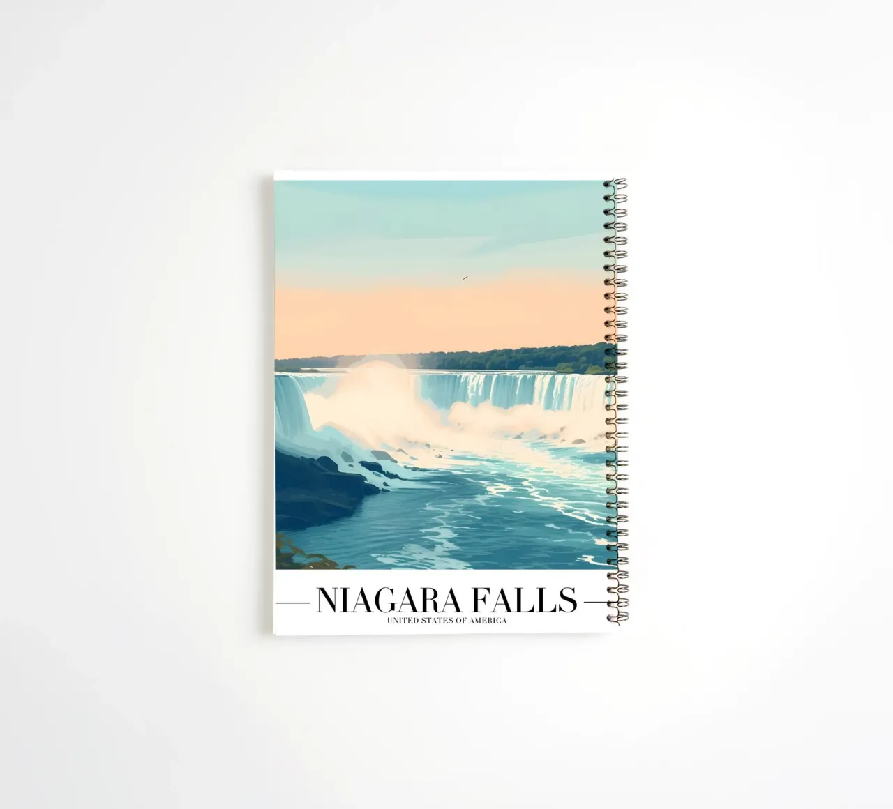 Cascate del Niagara vista maestosa - USA Landmark Art diario ad anelli da homdeco