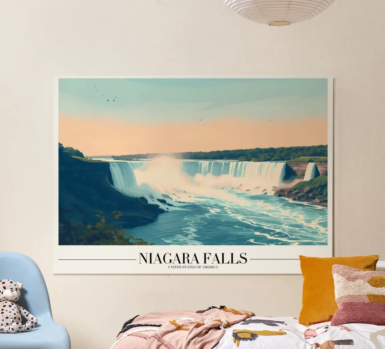 Vue majestueuse des chutes du Niagara - USA Landmark Art hahnemühle de homdeco