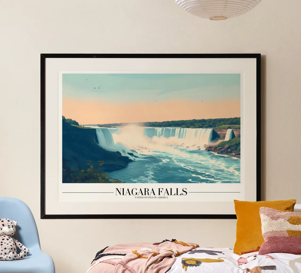 Vue majestueuse des chutes du Niagara - USA Landmark Art hahnemühle de homdeco