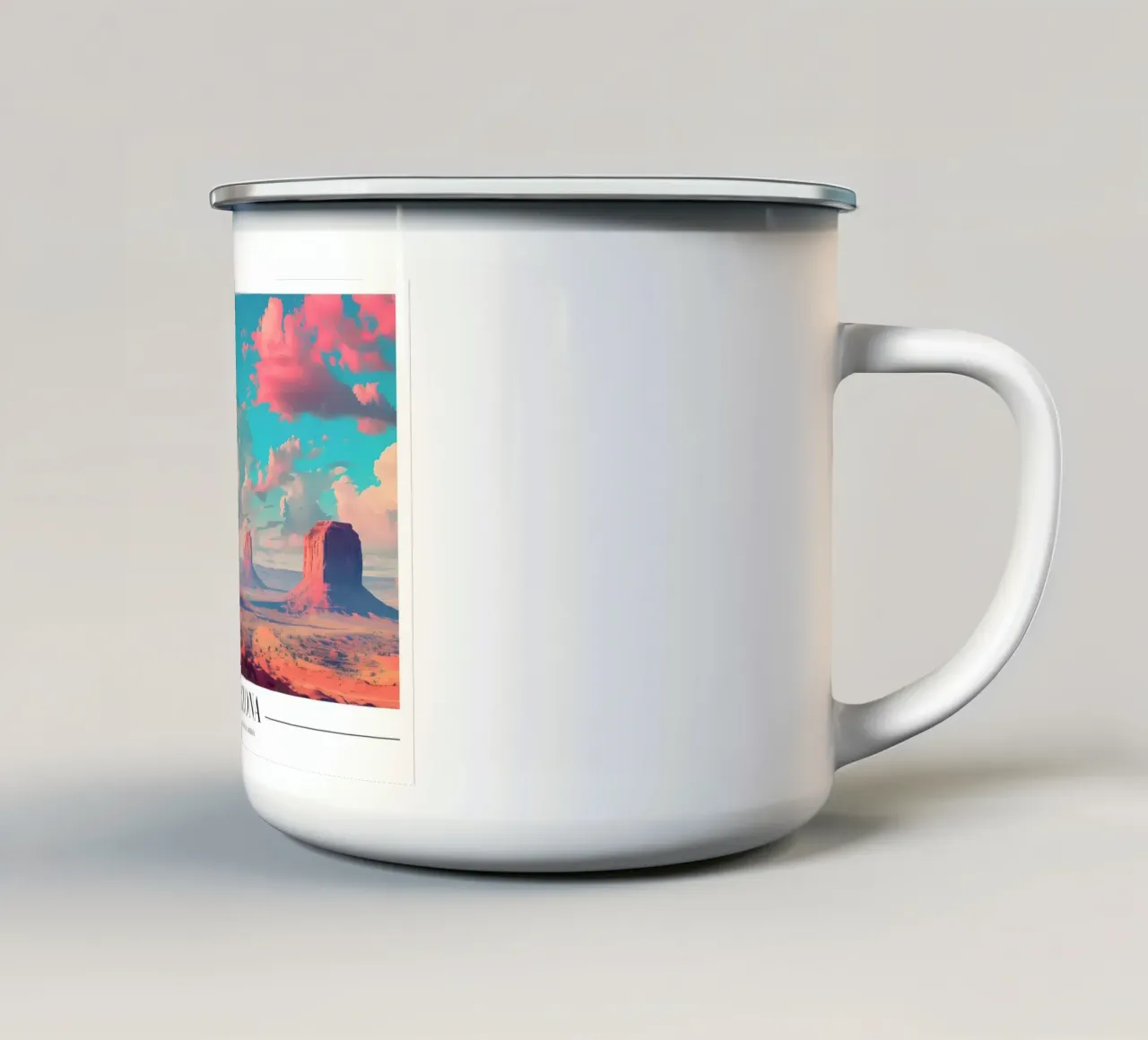Arizona Monument Valley - Desert Landscape Art enamel mug by homdeco