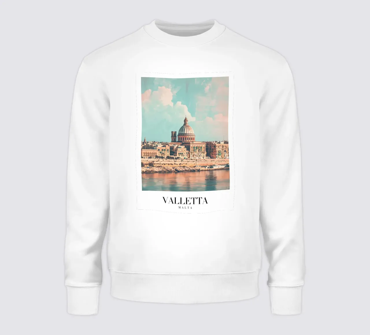 Valletta Dome & Harbor - Malta Cityscape Art felpa da homdeco