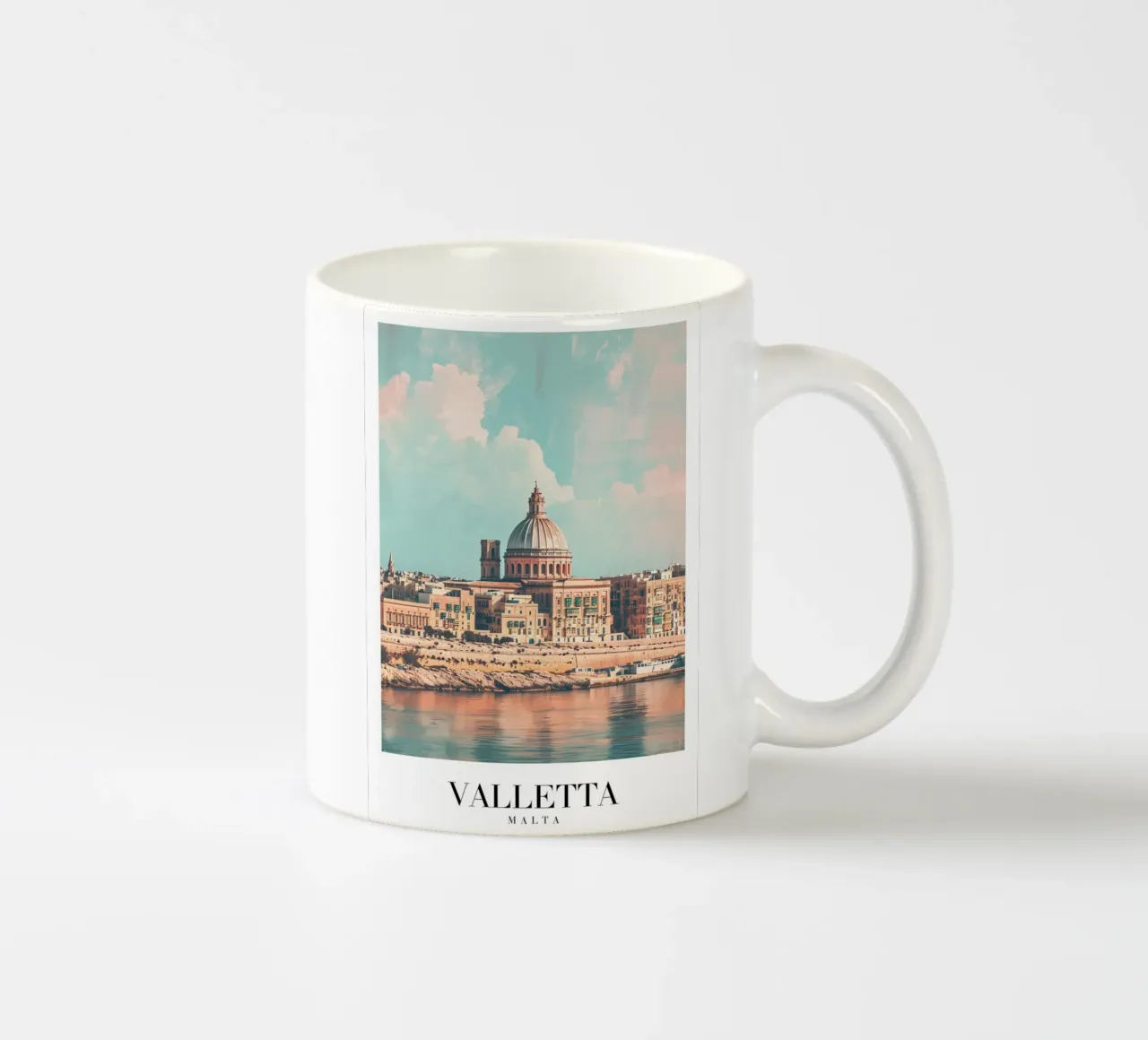 Valletta Dome & Harbor - Malta Cityscape Art tazza in ceramica da homdeco