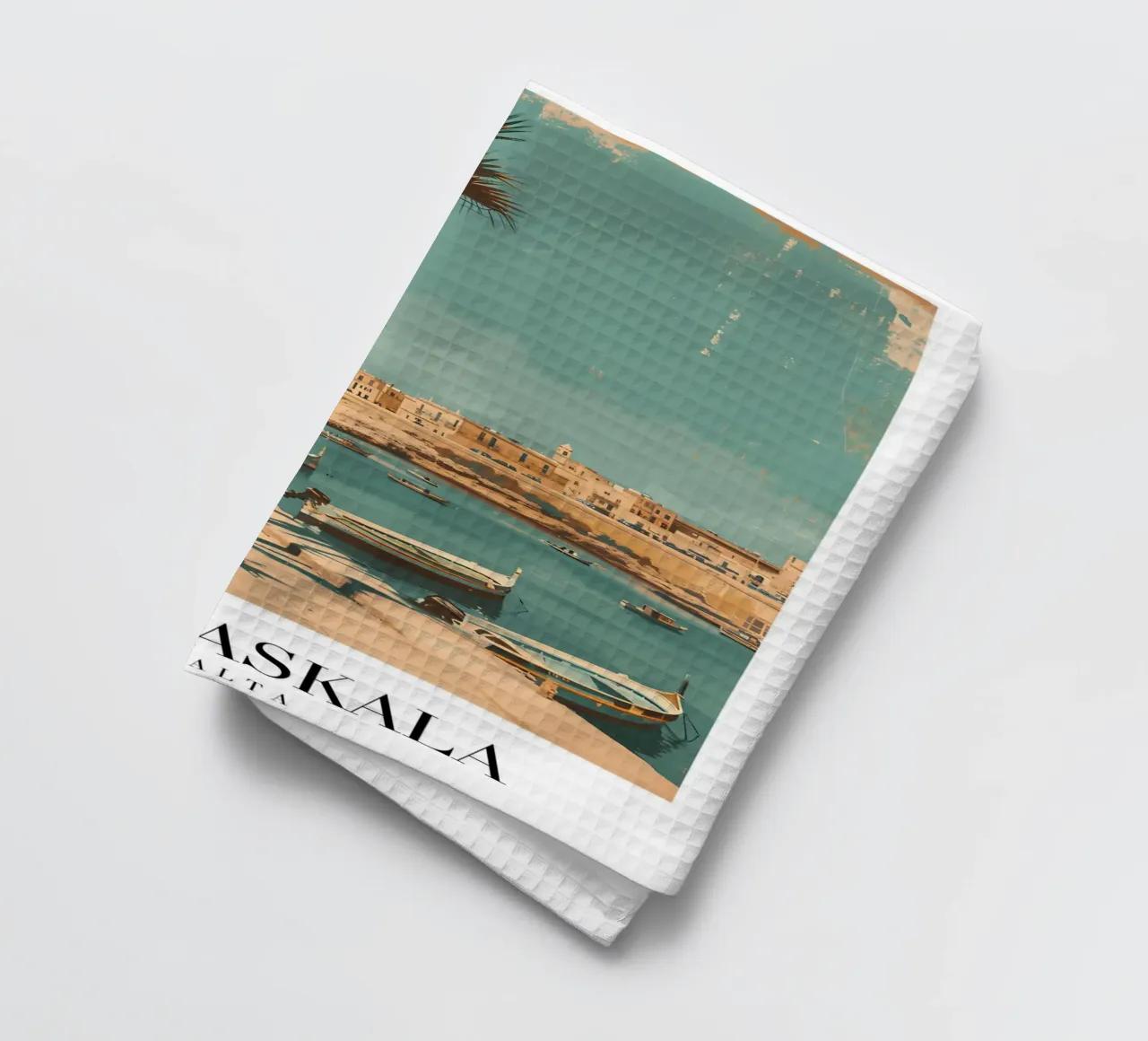 Vista sulla baia di Marsaskala - Malta Coastal Travel Art canovaccio da cucina da homdeco
