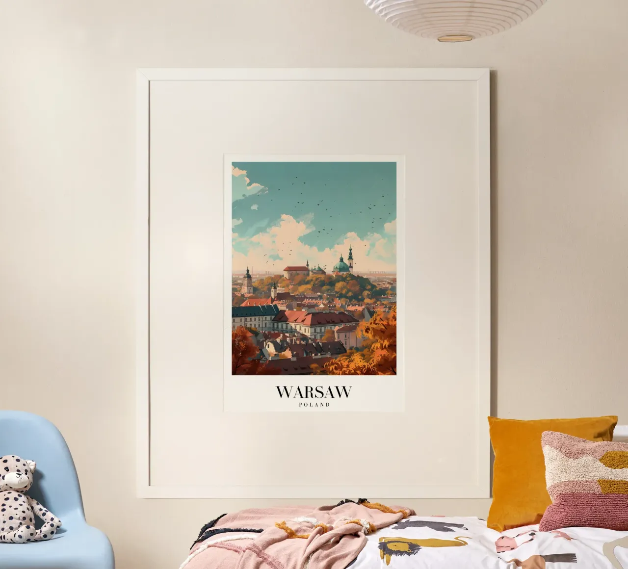 Vue de la vieille ville de Varsovie - Pologne Cityscape Art poster de homdeco