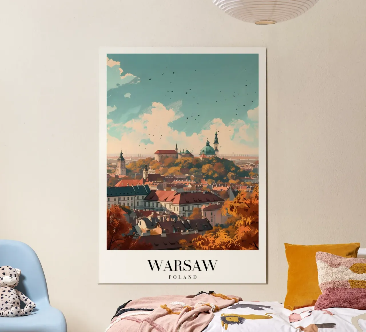 Vue de la vieille ville de Varsovie - Pologne Cityscape Art poster de homdeco