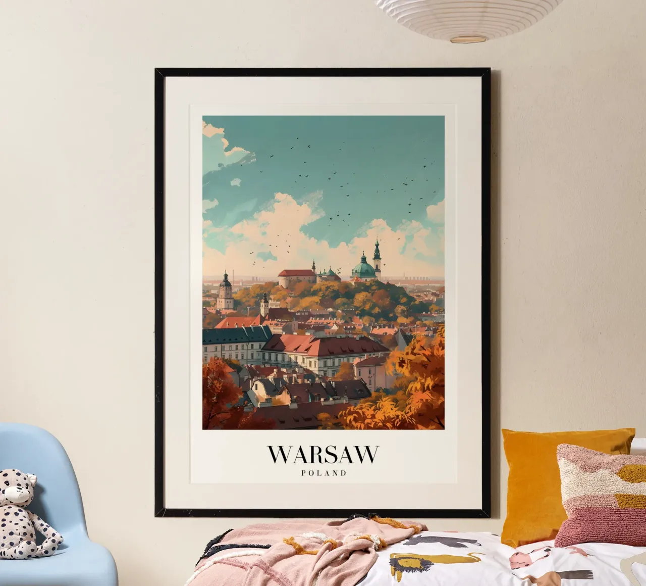 Vue de la vieille ville de Varsovie - Pologne Cityscape Art poster de homdeco