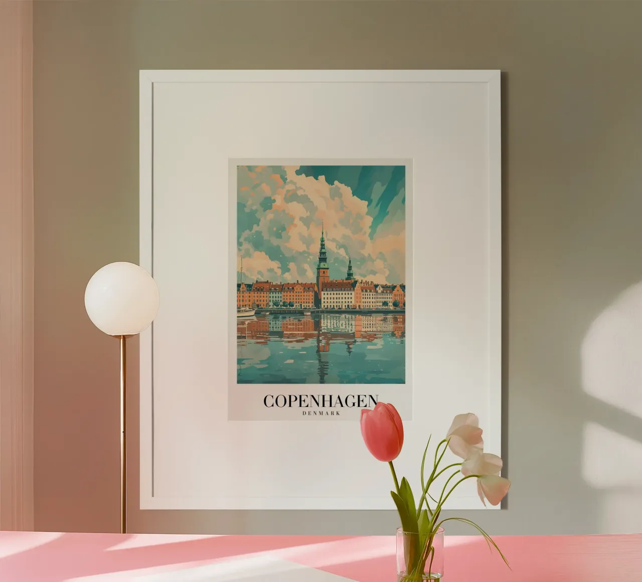 Copenaghen, lungomare di Nyhavn - Danimarca Arte da viaggio carta hahnemühle da homdeco