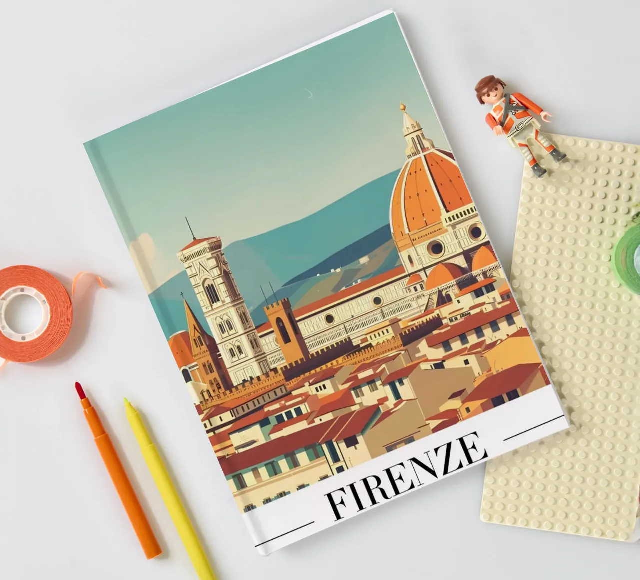 Duomo et horizon de Florence - Italy Travel Art carnet de notes de homdeco