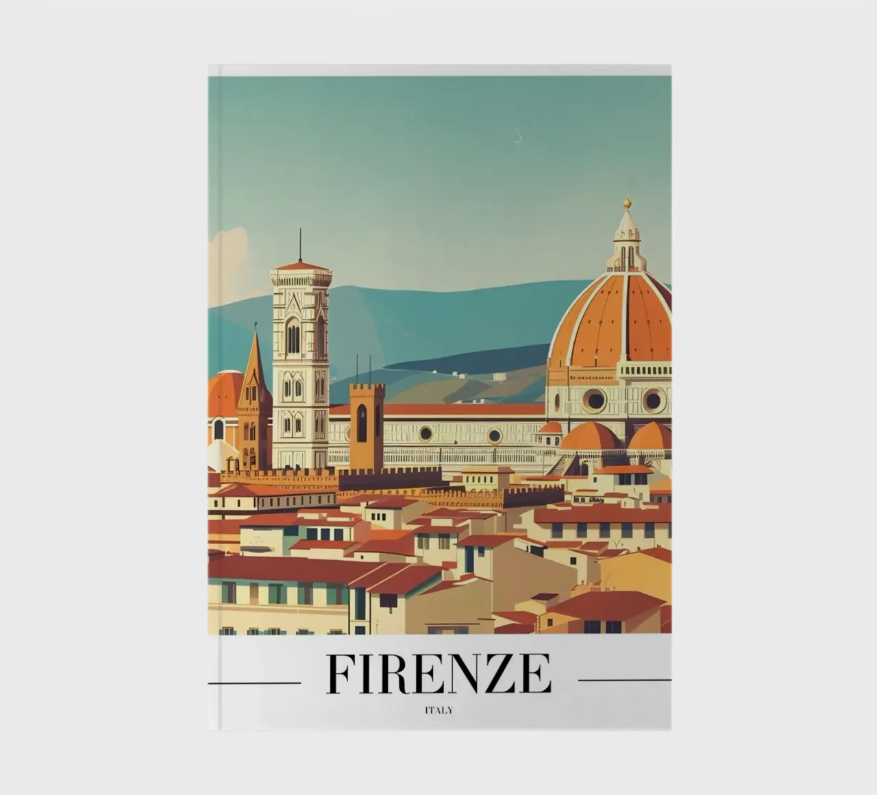 Duomo et horizon de Florence - Italy Travel Art carnet de notes de homdeco