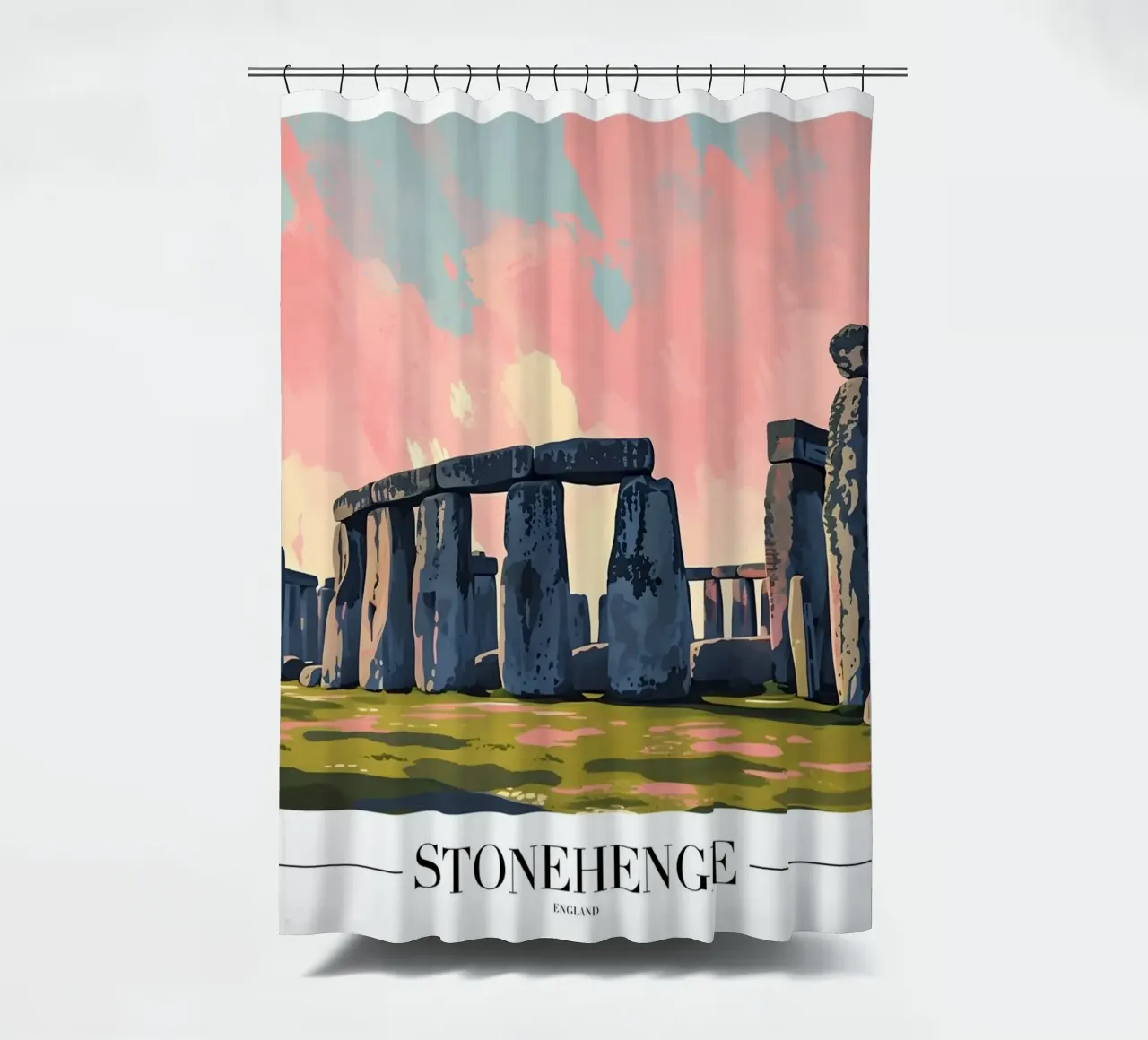 Stonehenge eeuwenoud mysterie - Landschapskunst Engeland douchegordijn van homdeco