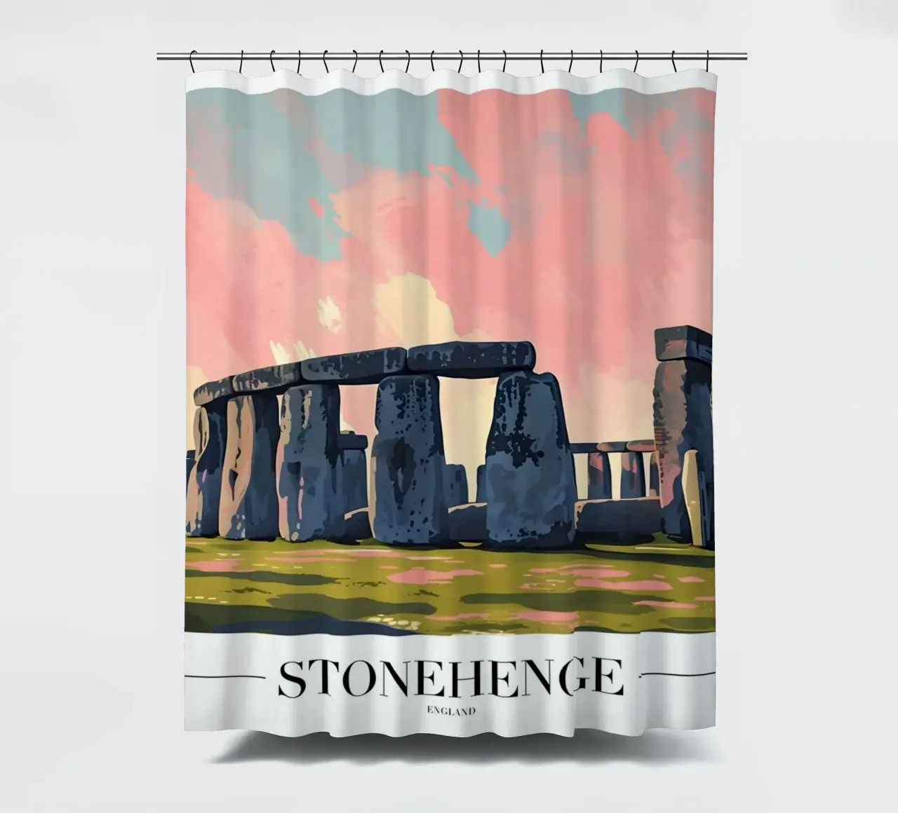 Stonehenge eeuwenoud mysterie - Landschapskunst Engeland douchegordijn van homdeco