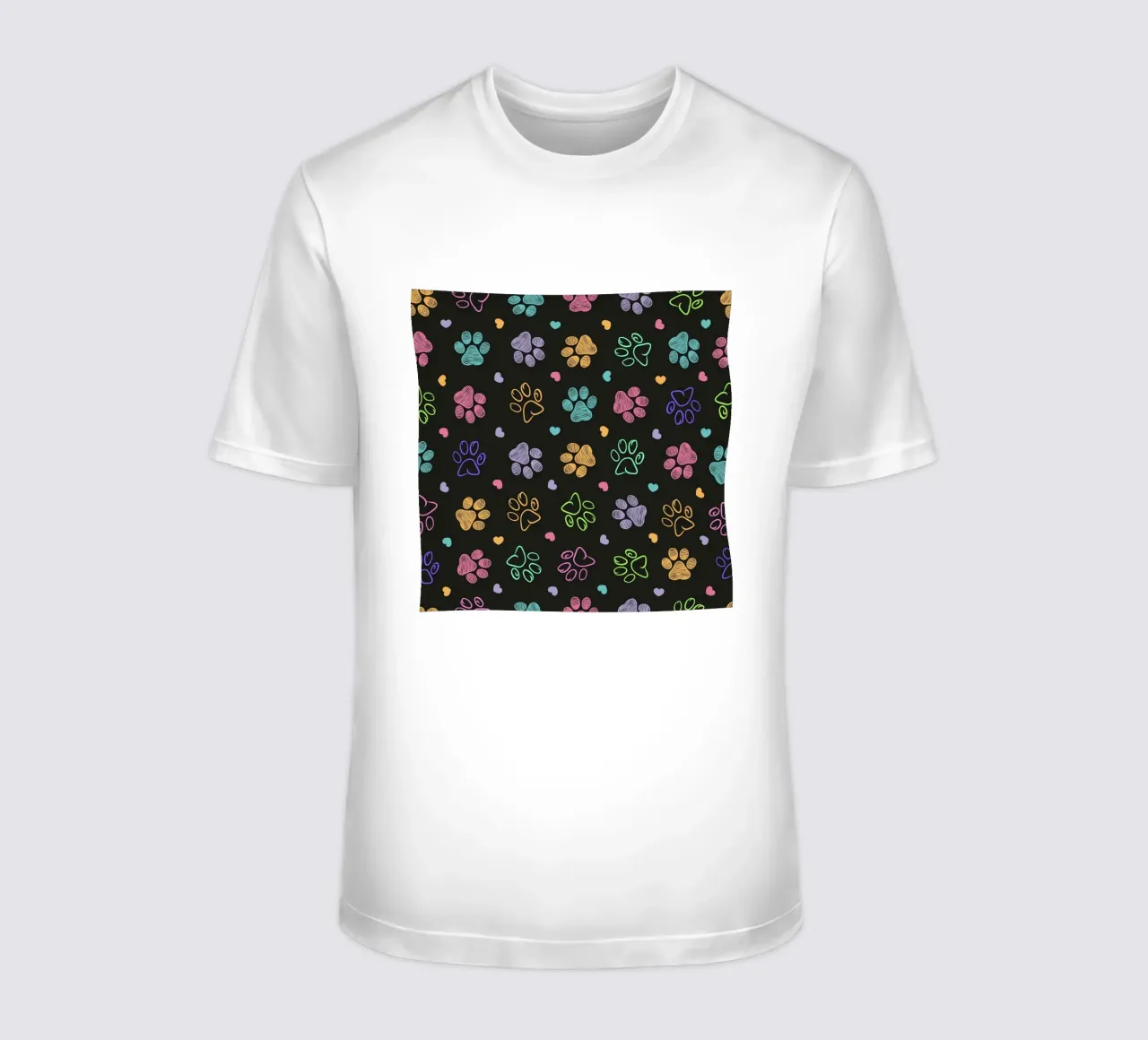 Impronte di zampe colorate di scarabeo scuro t-shirt da gulsengunel