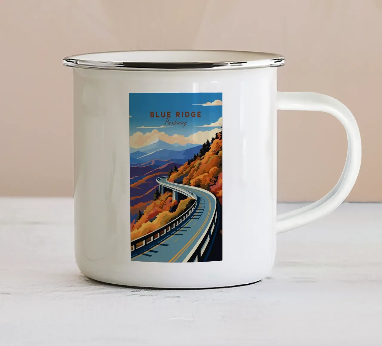 Parco delle creste blu tazza in smalto da Morgan Scotts