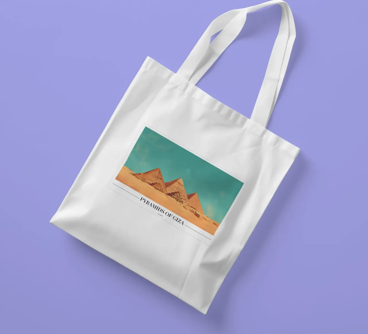 Pyramids of Giza - Ancient Egypt Landmark Art tote bag by homdeco