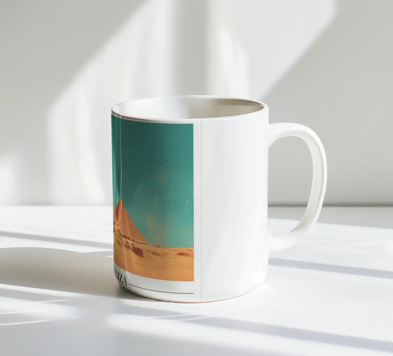 Pyramides de Gizeh - Art de l'Égypte ancienne mug en céramique de homdeco
