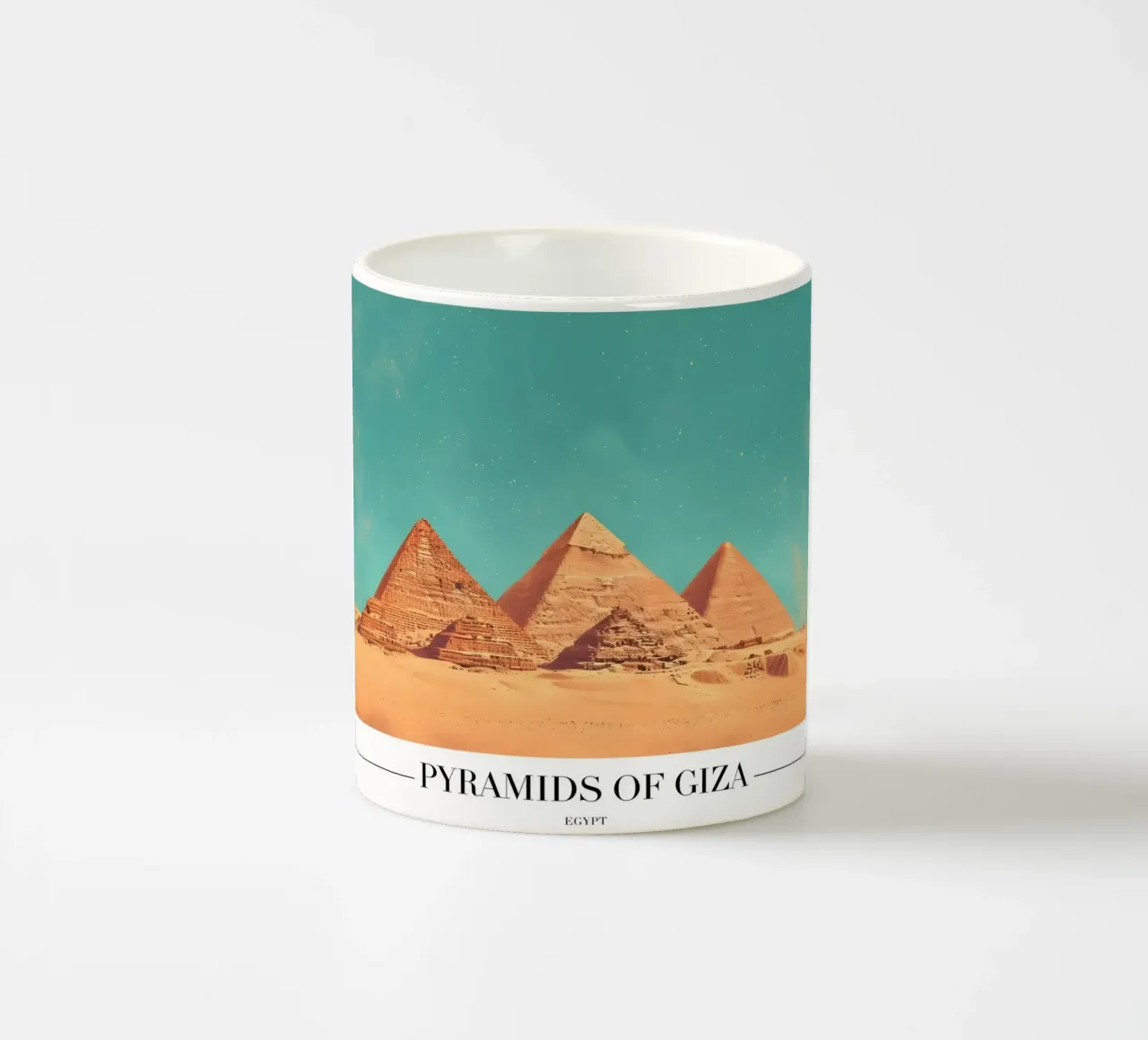 Pyramides de Gizeh - Art de l'Égypte ancienne mug en céramique de homdeco
