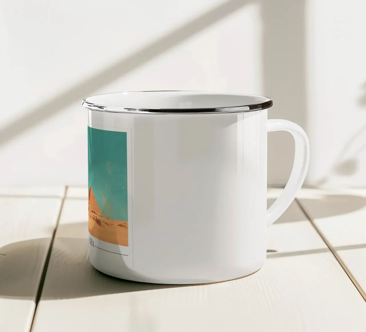 Pyramides de Gizeh - Art de l'Égypte ancienne mug en émail de homdeco