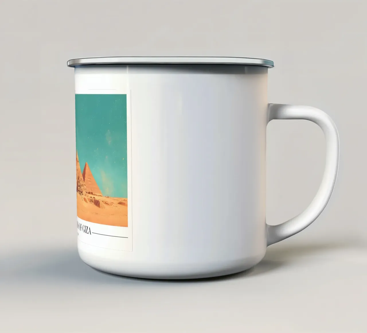 Pyramides de Gizeh - Art de l'Égypte ancienne mug en émail de homdeco