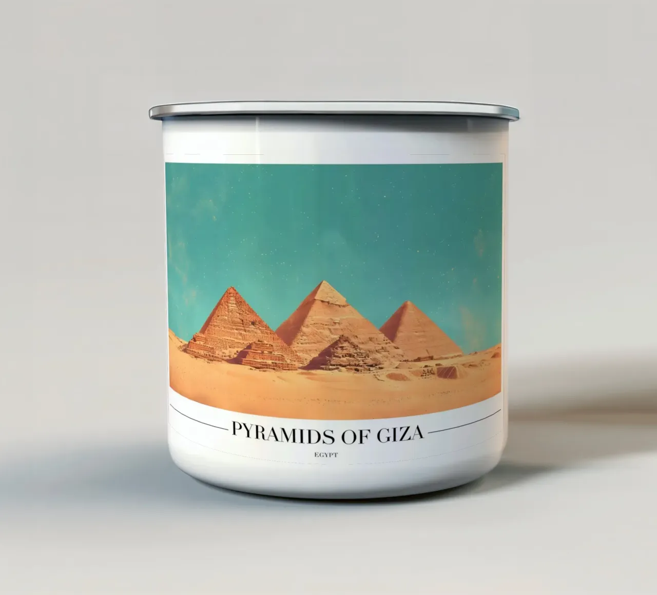 Pyramides de Gizeh - Art de l'Égypte ancienne mug en émail de homdeco