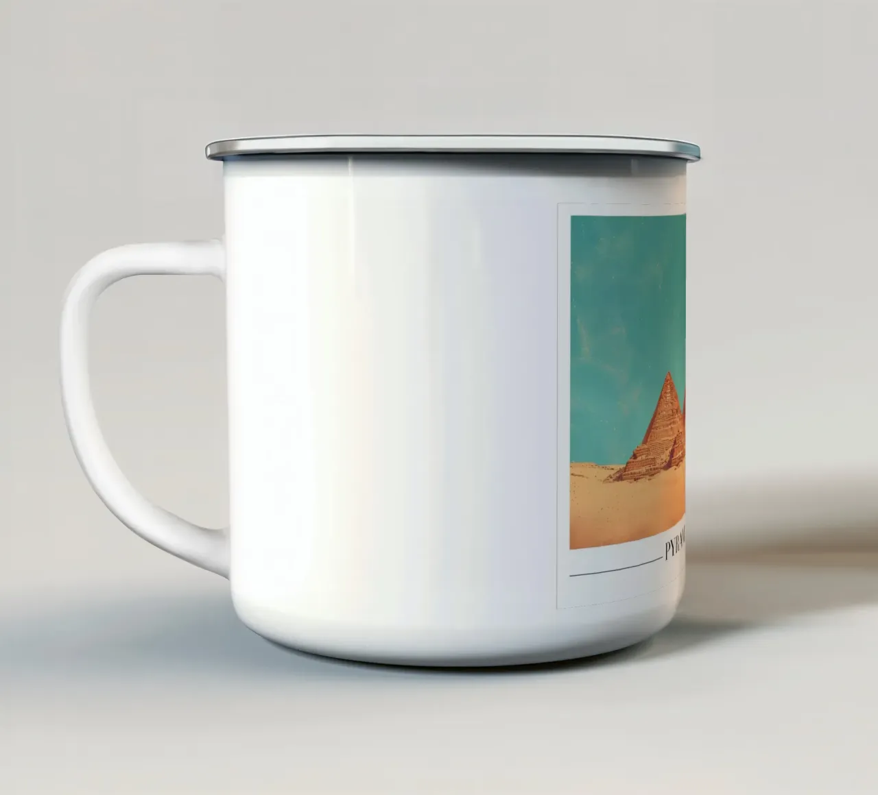 Pyramides de Gizeh - Art de l'Égypte ancienne mug en émail de homdeco
