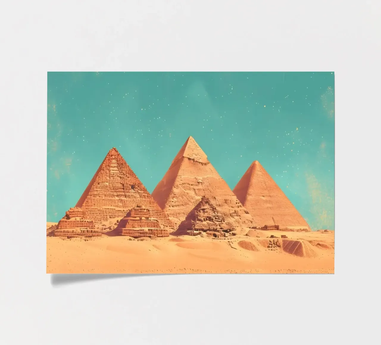 Pyramids of Giza - Ancient Egypt Landmark Art sticker sheet by homdeco