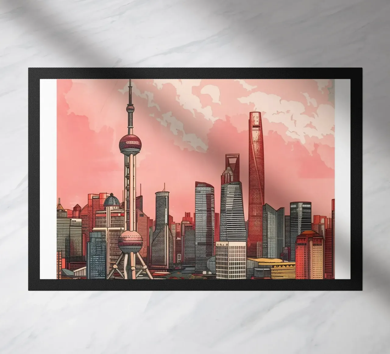 Skyline di Shanghai Pudong - China Cityscape Art zerbino da homdeco