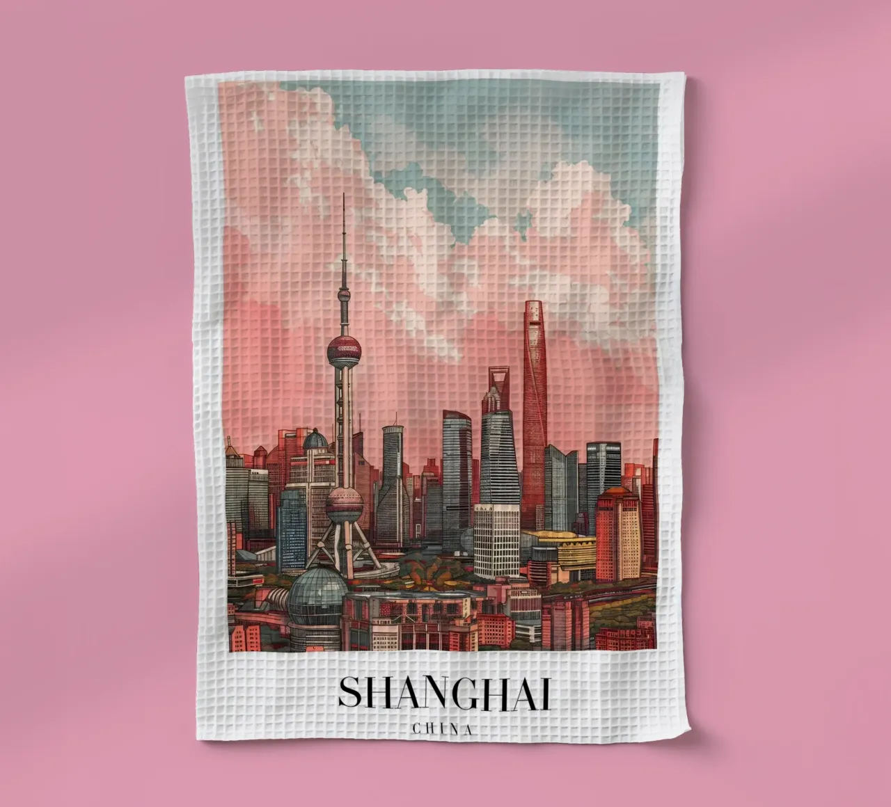Skyline di Shanghai Pudong - China Cityscape Art canovaccio da cucina da homdeco