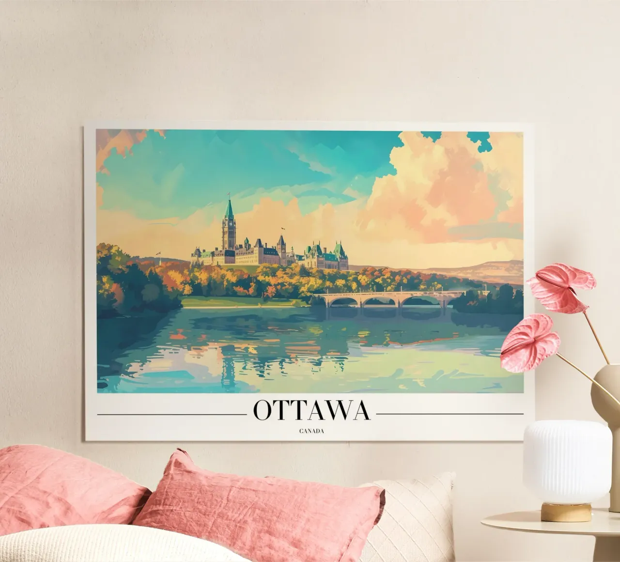 Collina del Parlamento di Ottawa - Vista sulla capitale del Canada poster da homdeco