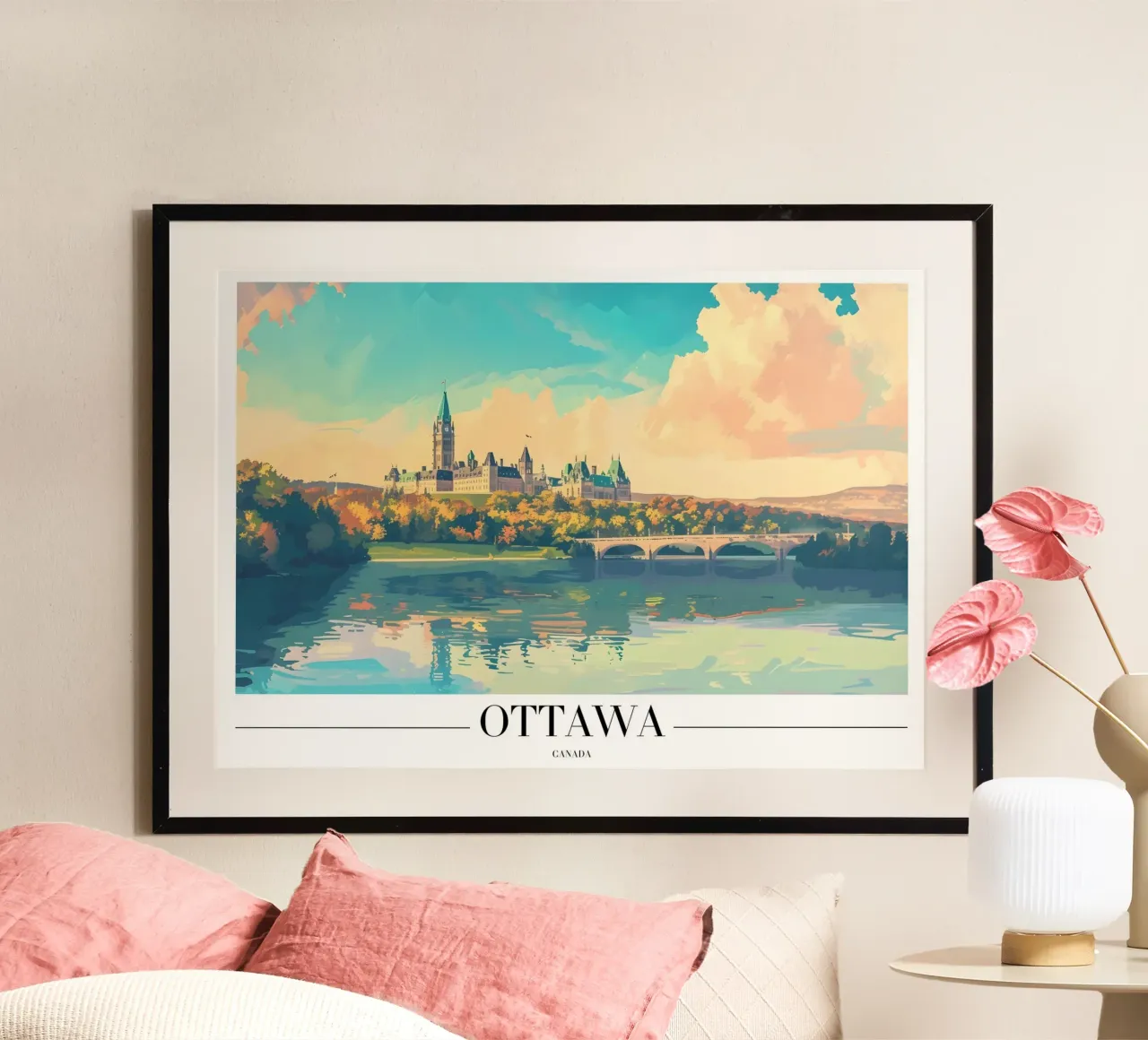Collina del Parlamento di Ottawa - Vista sulla capitale del Canada poster da homdeco