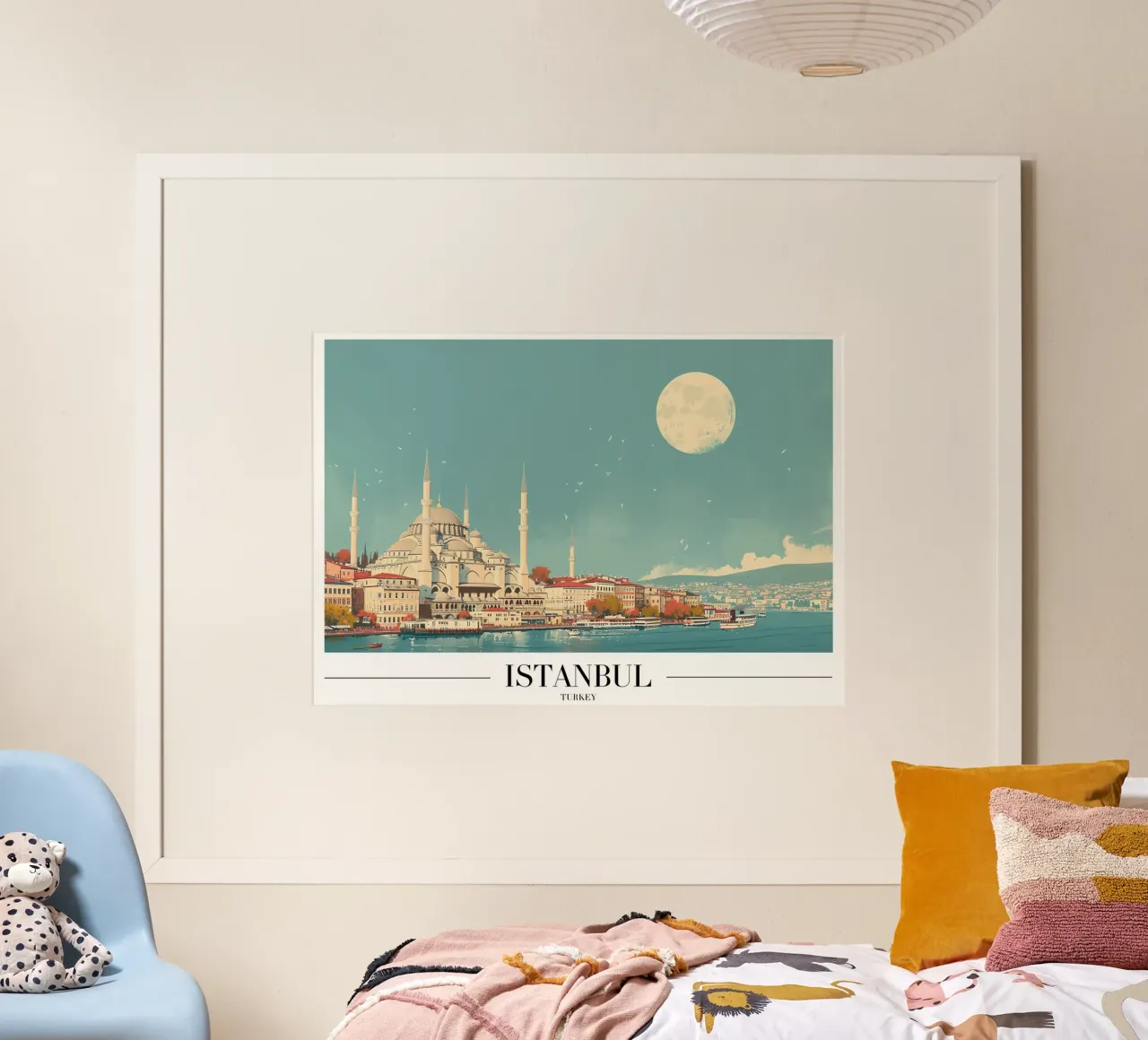 Istanbul Blaue Moschee & Bosporus - Türkei Kunst Poster von homdeco