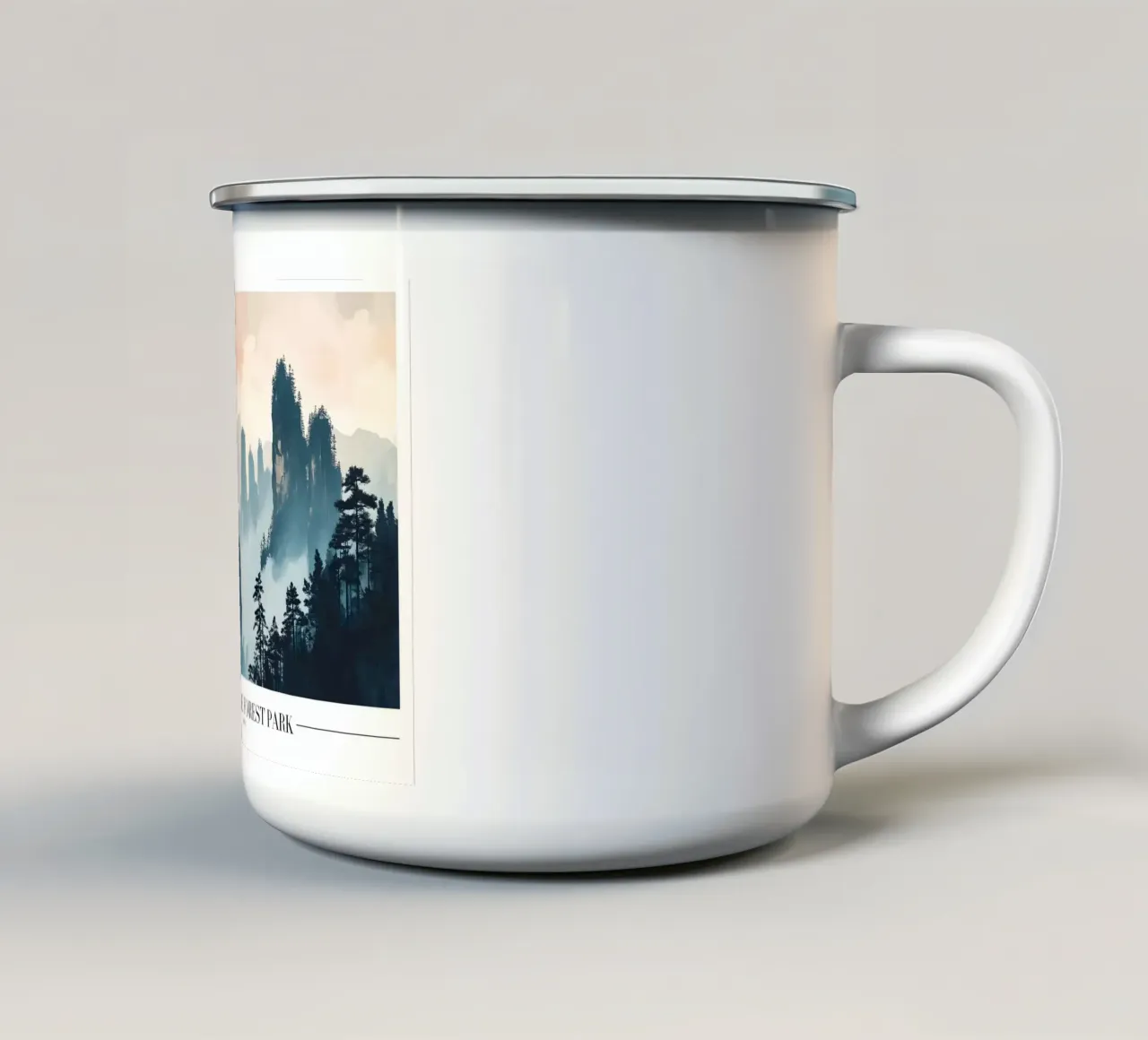 Parco forestale di Zhangjiajie - Arte dei picchi nebbiosi in Cina tazza in smalto da homdeco