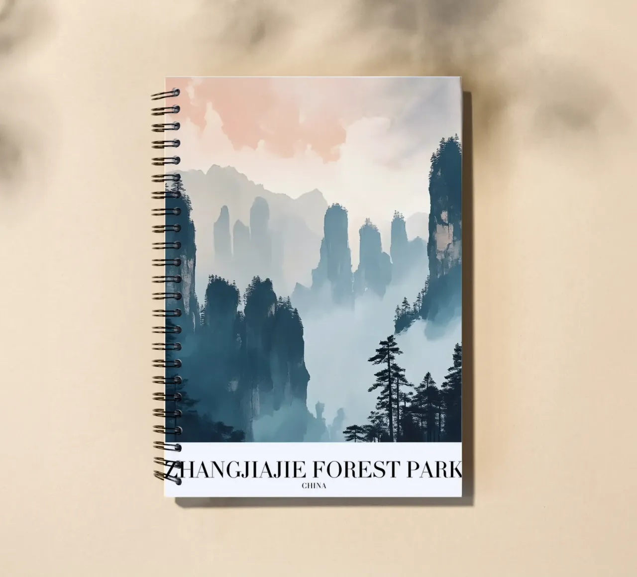 Zhangjiajie Forest Park - China Misty Peaks Art spiral notebook by homdeco