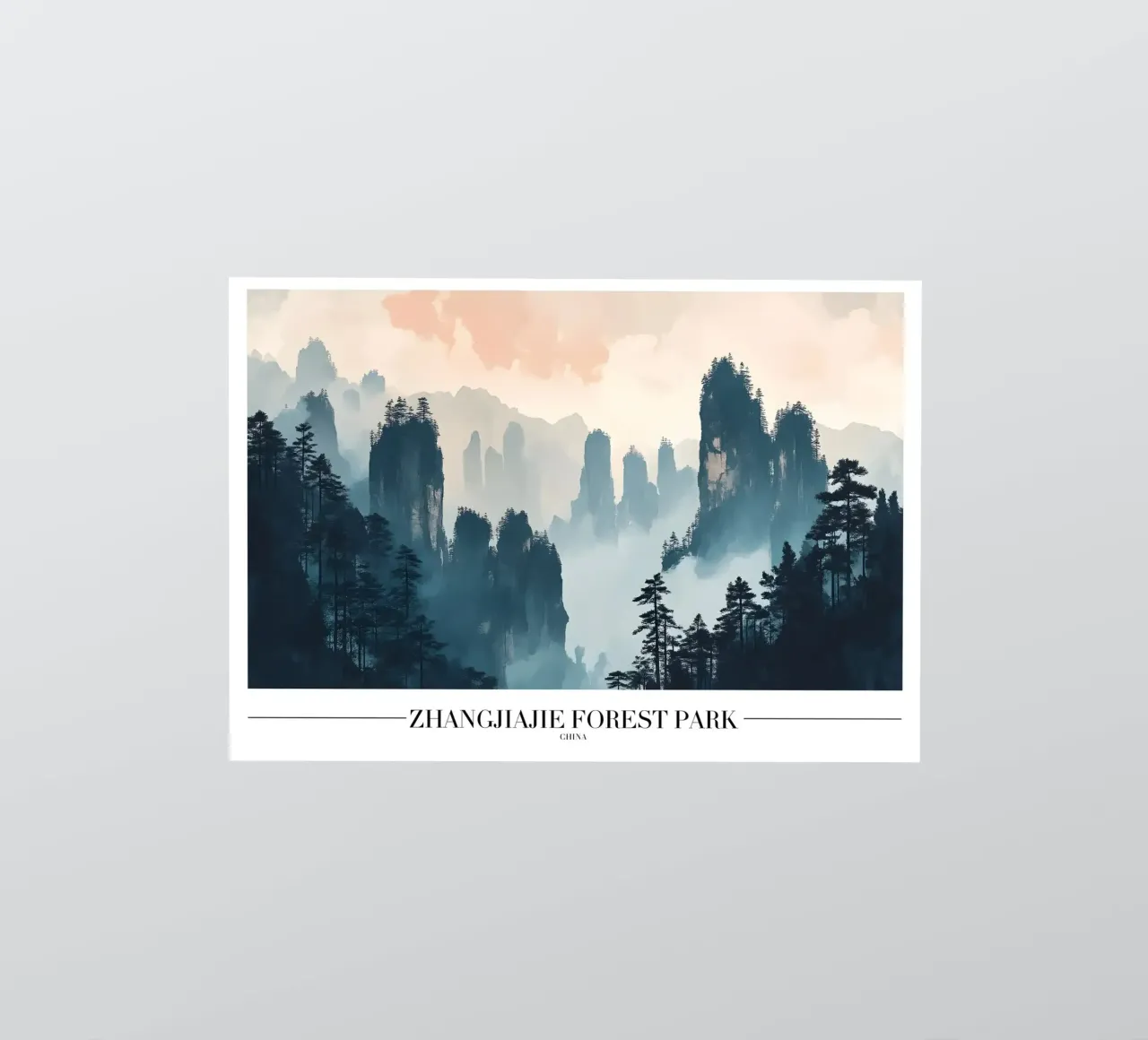 Zhangjiajie Forest Park - China Misty Peaks Art sticker by homdeco