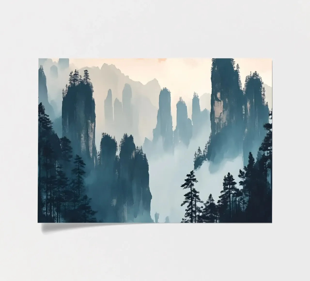 Parco forestale di Zhangjiajie - Arte dei picchi nebbiosi in Cina foglio adesivo da homdeco