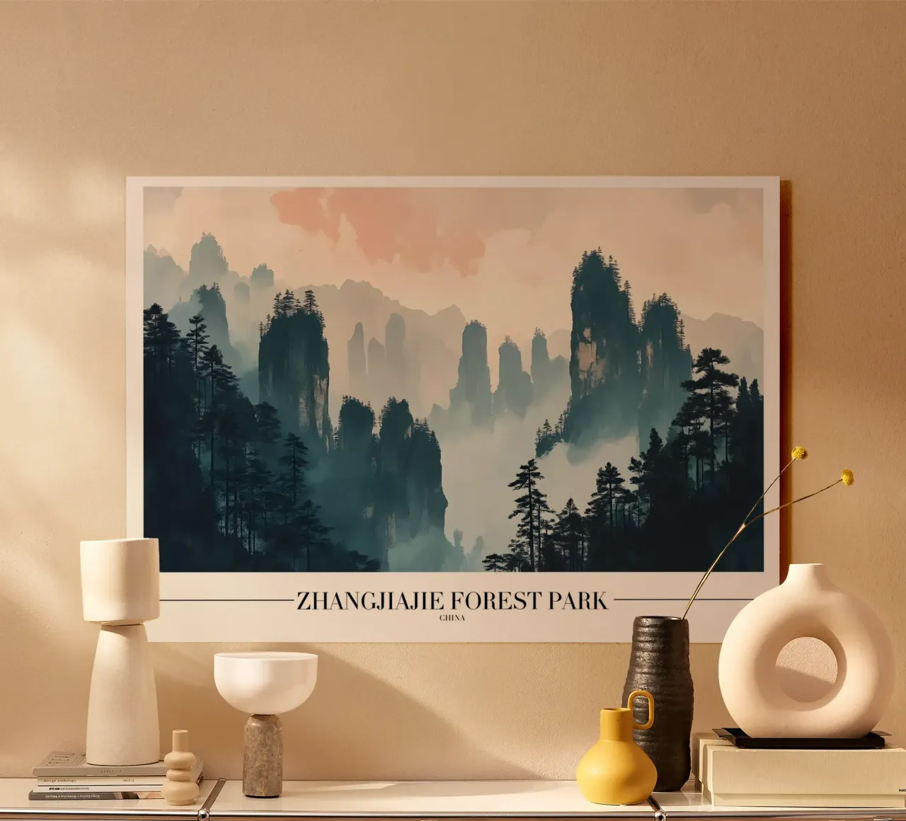 Parco forestale di Zhangjiajie - Arte dei picchi nebbiosi in Cina plexiglass da homdeco