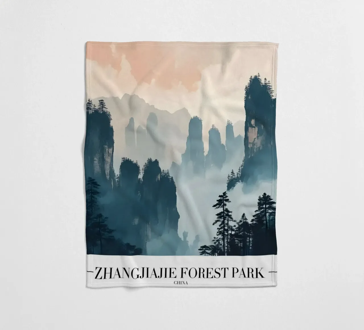 Parco forestale di Zhangjiajie - Arte dei picchi nebbiosi in Cina coperta in pile da homdeco