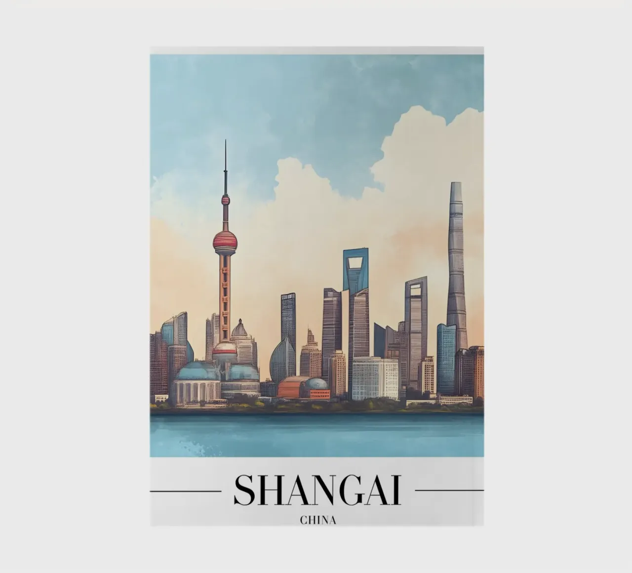 Vue du Bund de Shanghai - China Cityscape Art carnet de notes de homdeco