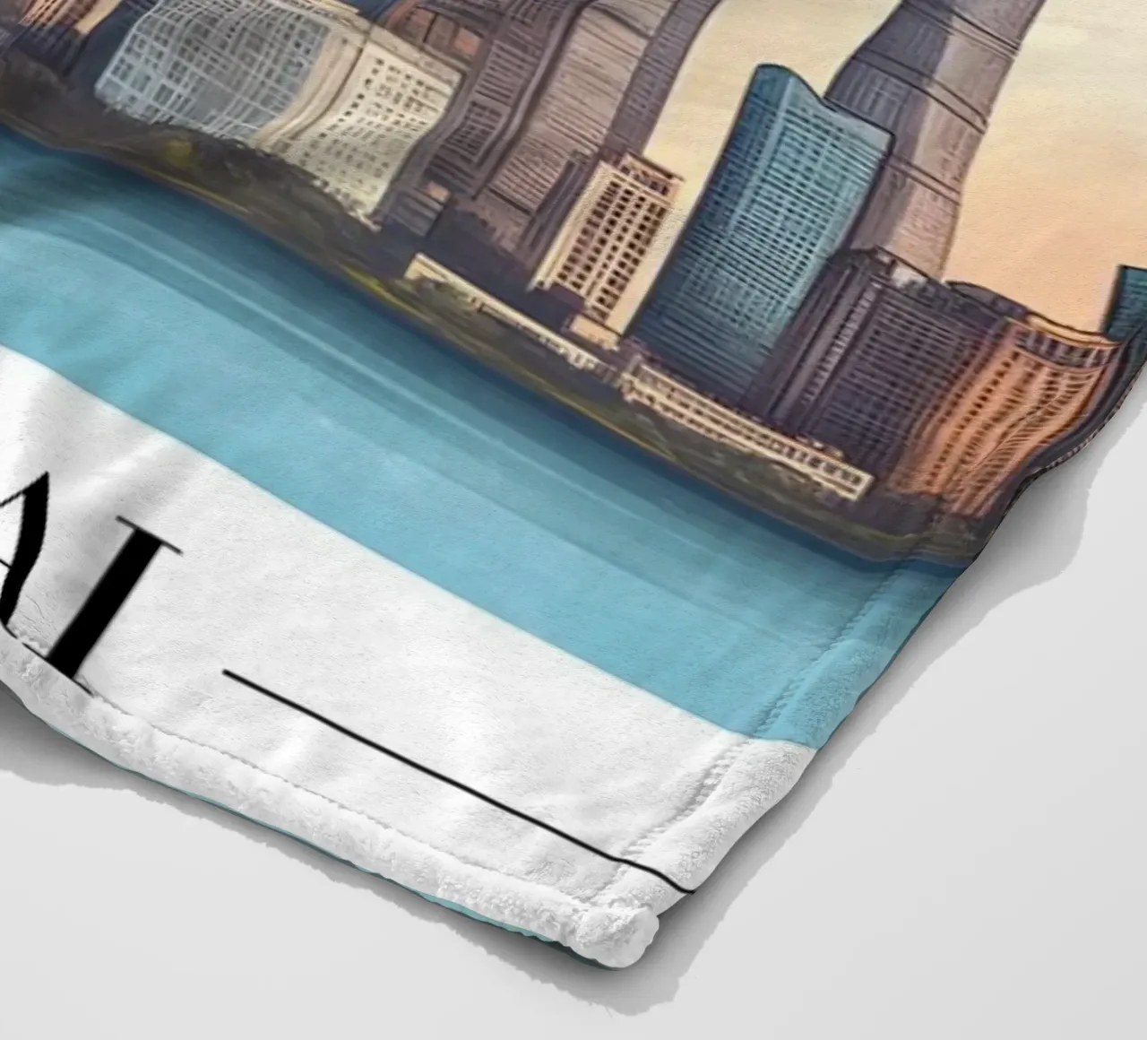 Shanghai Bund Skyline - China stadsgezicht kunst fleecedeken van homdeco
