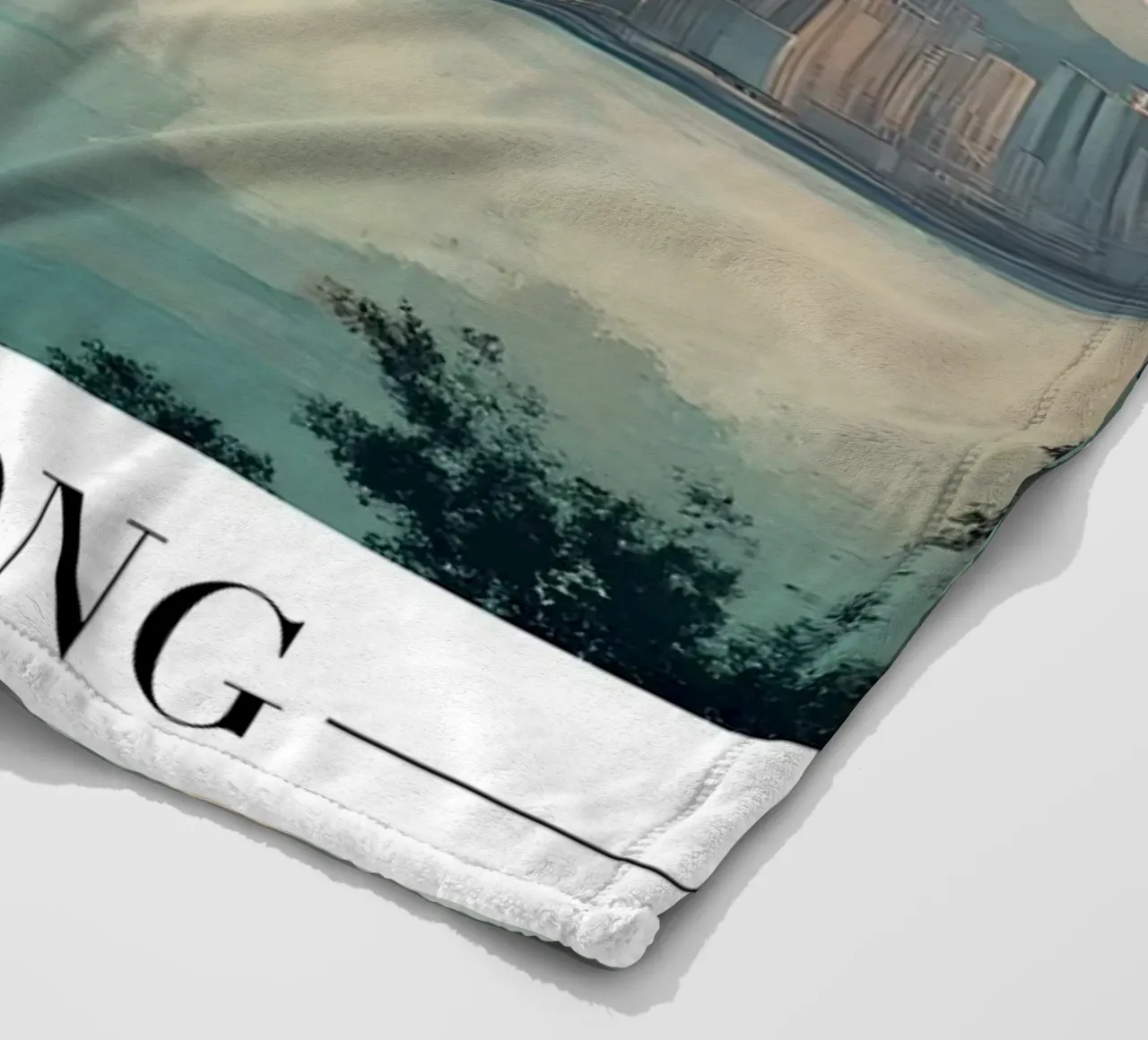 Skyline e porto di Hong Kong - China Cityscape Art coperta in pile da homdeco