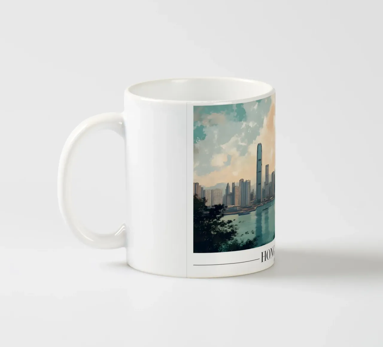 Skyline e porto di Hong Kong - China Cityscape Art tazza in ceramica da homdeco